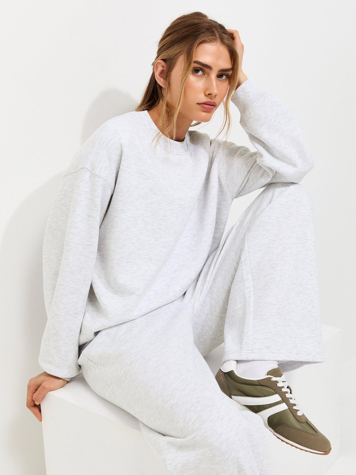 Image 4 of 6 of New Look Cotton Rich Relaxed Co-ord Sweatshirt - Grey Marl
