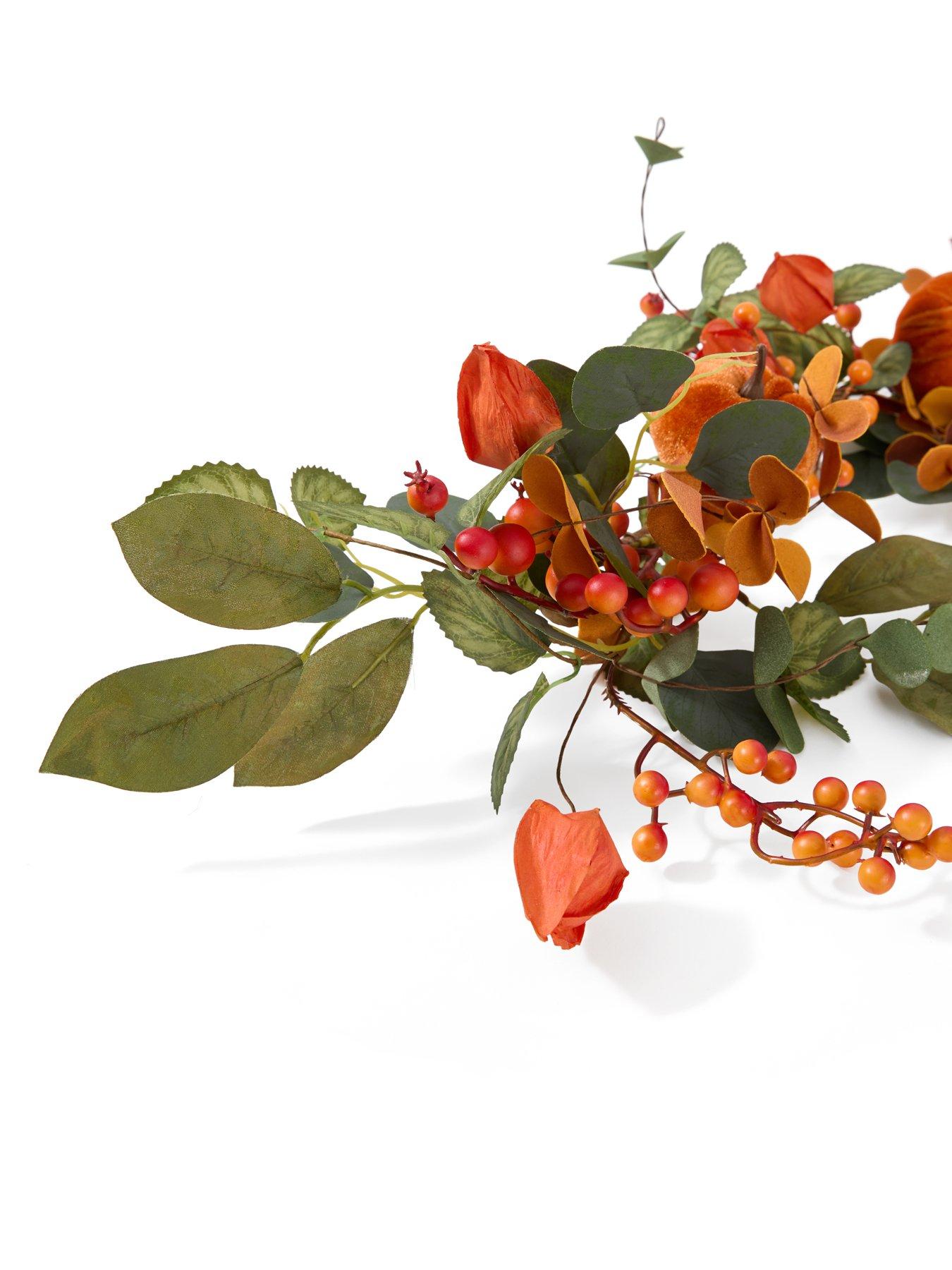Image 4 of 7 of Scottish Everlastings Orange Pumpkin Garland - 180cm