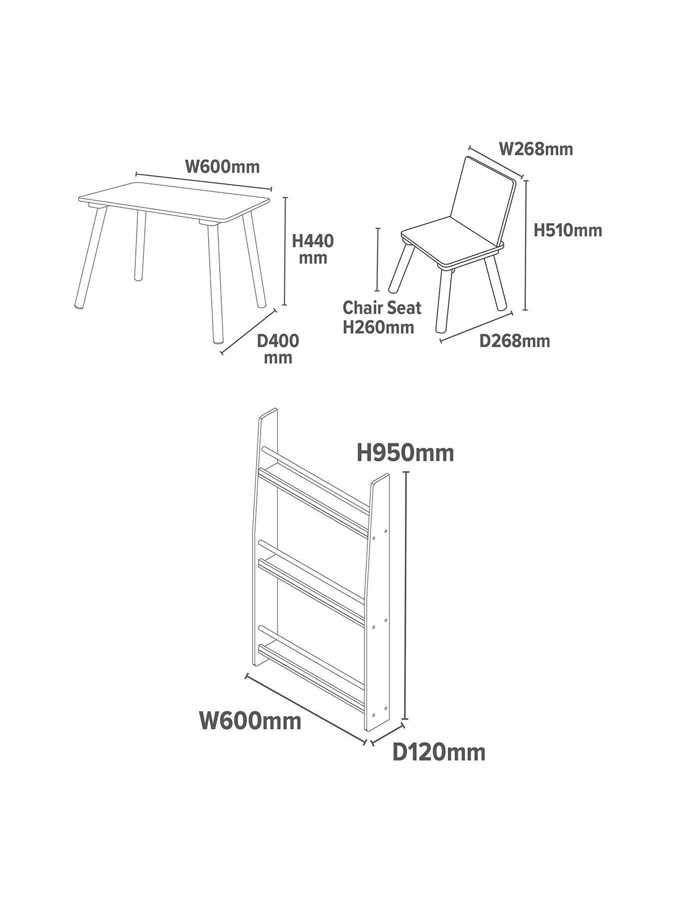 Image 7 of 7 of Liberty House Rainbow Table and Bookshelf set - white/blue
