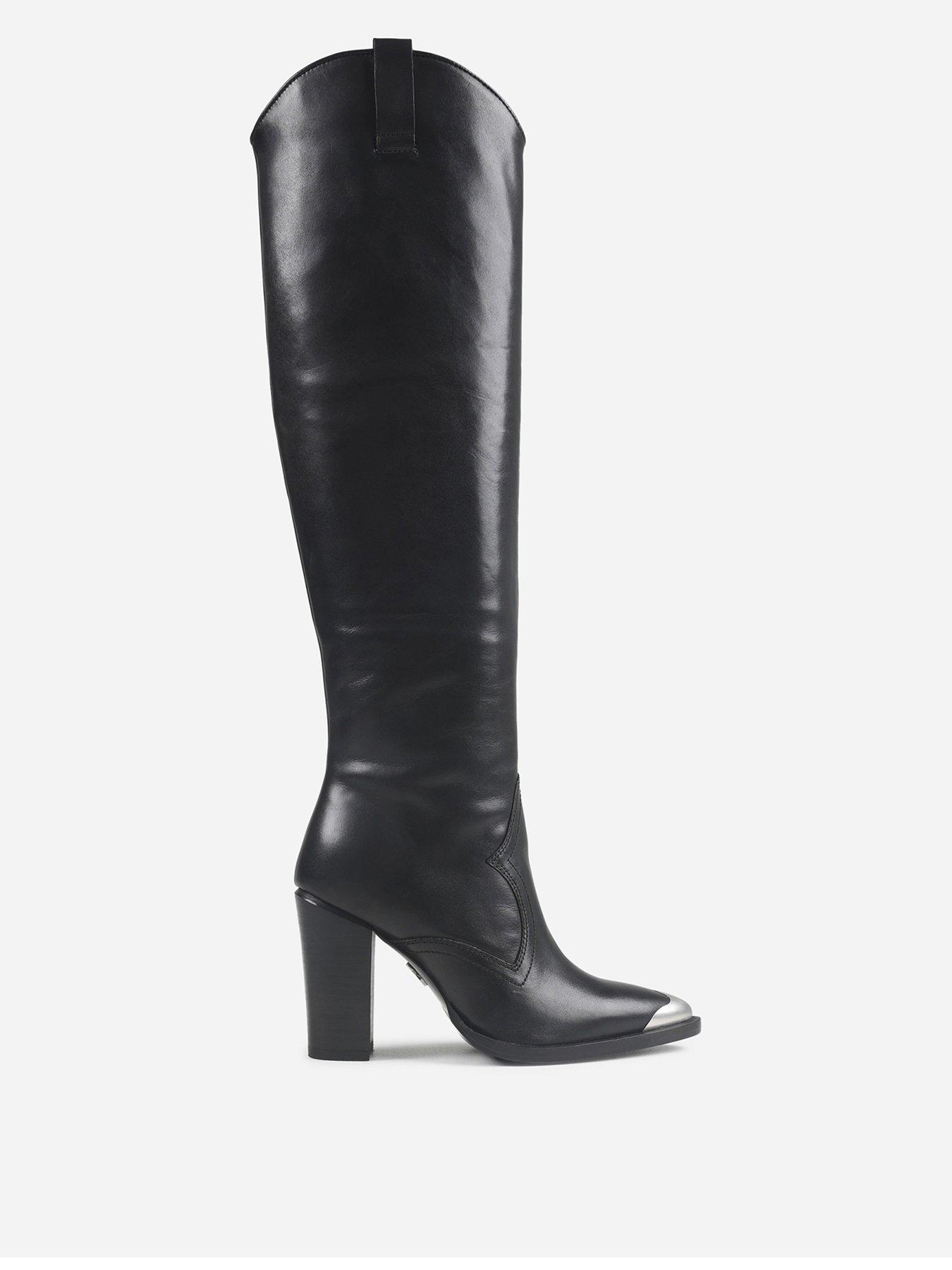 Image 1 of 7 of Bronx New-Americana Western Knee High Boots - Black