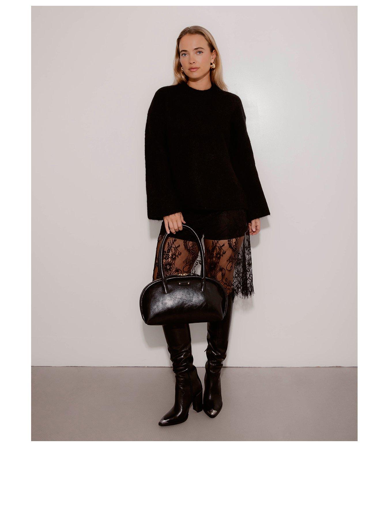 Image 2 of 7 of Bronx New-Americana Western Knee High Boots - Black