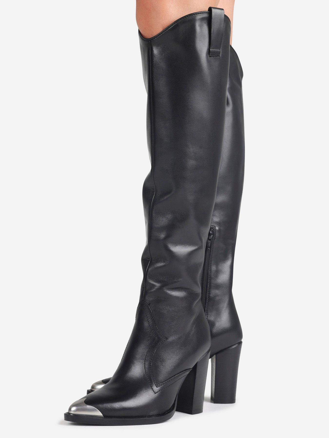 Image 6 of 7 of Bronx New-Americana Western Knee High Boots - Black