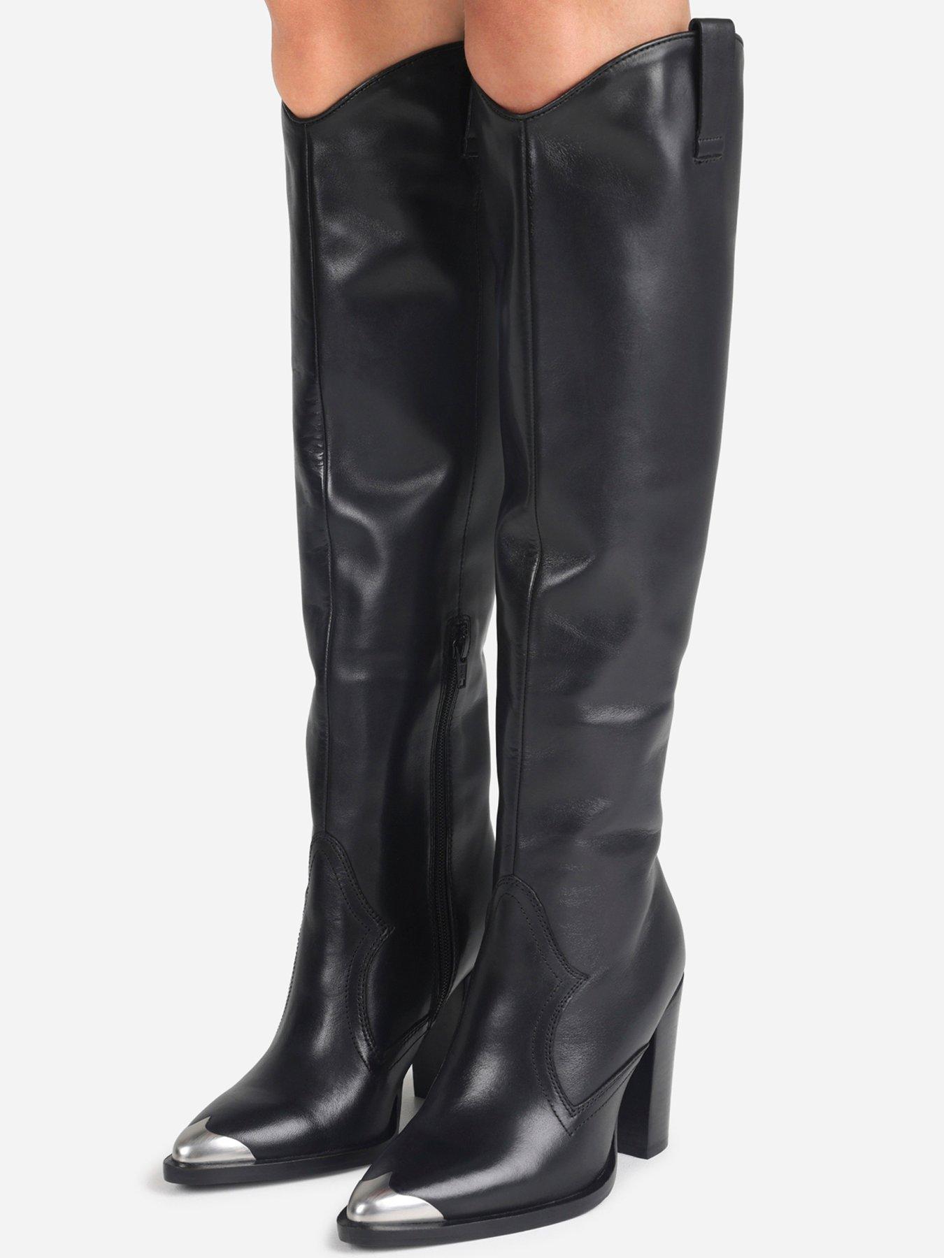 Image 7 of 7 of Bronx New-Americana Western Knee High Boots - Black