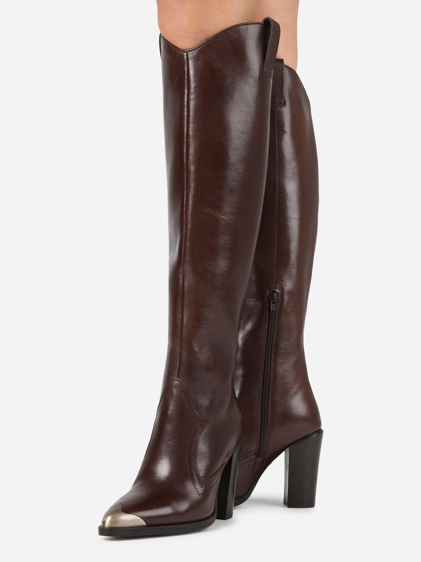 Image 6 of 7 of Bronx New-Americana Western Knee High Boots - Brown