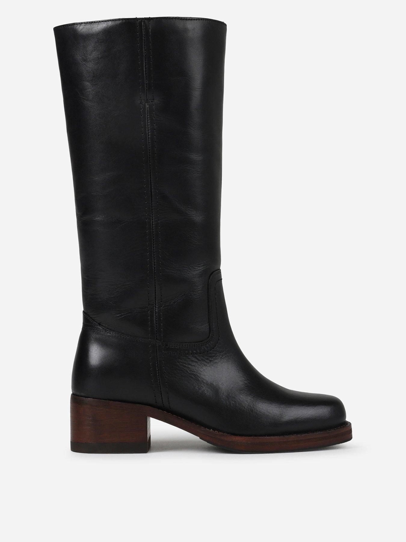 Image 1 of 6 of Bronx Ky-Ley Casual Block Heel Calf Boots - Black