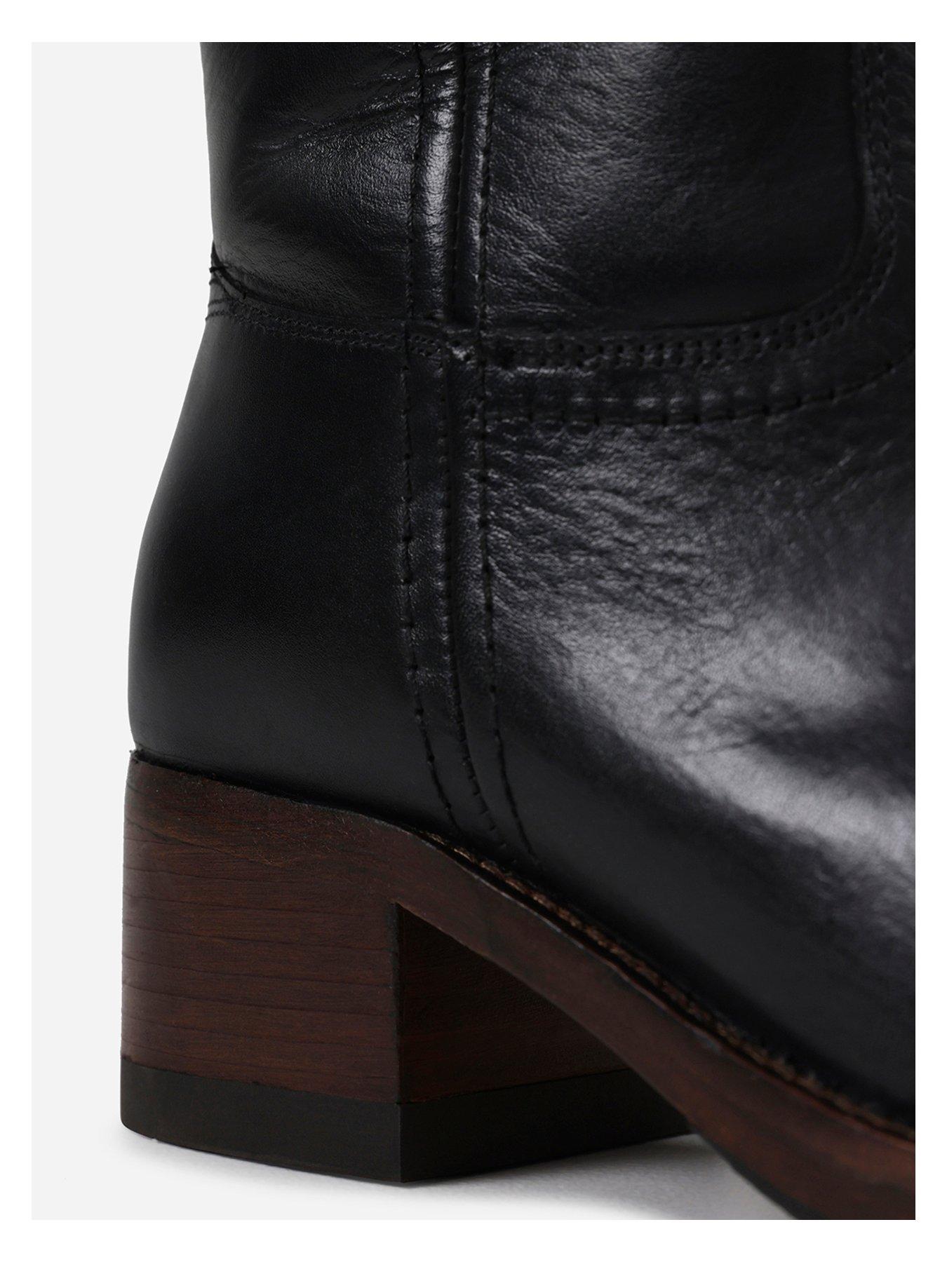 Image 4 of 6 of Bronx Ky-Ley Casual Block Heel Calf Boots - Black