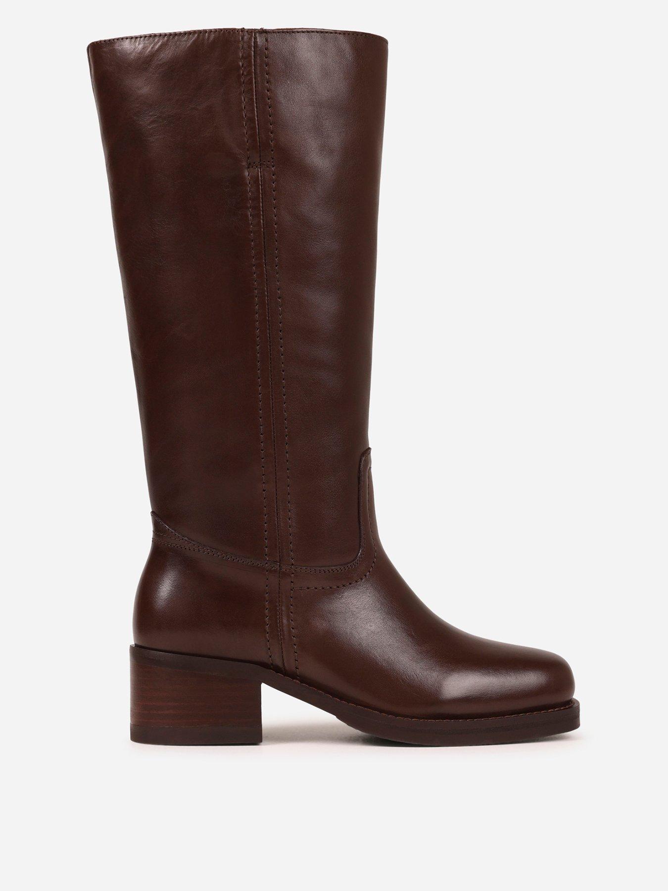 Image 1 of 7 of Bronx Ky-Ley Casual Block Heel Calf Boots - Brown
