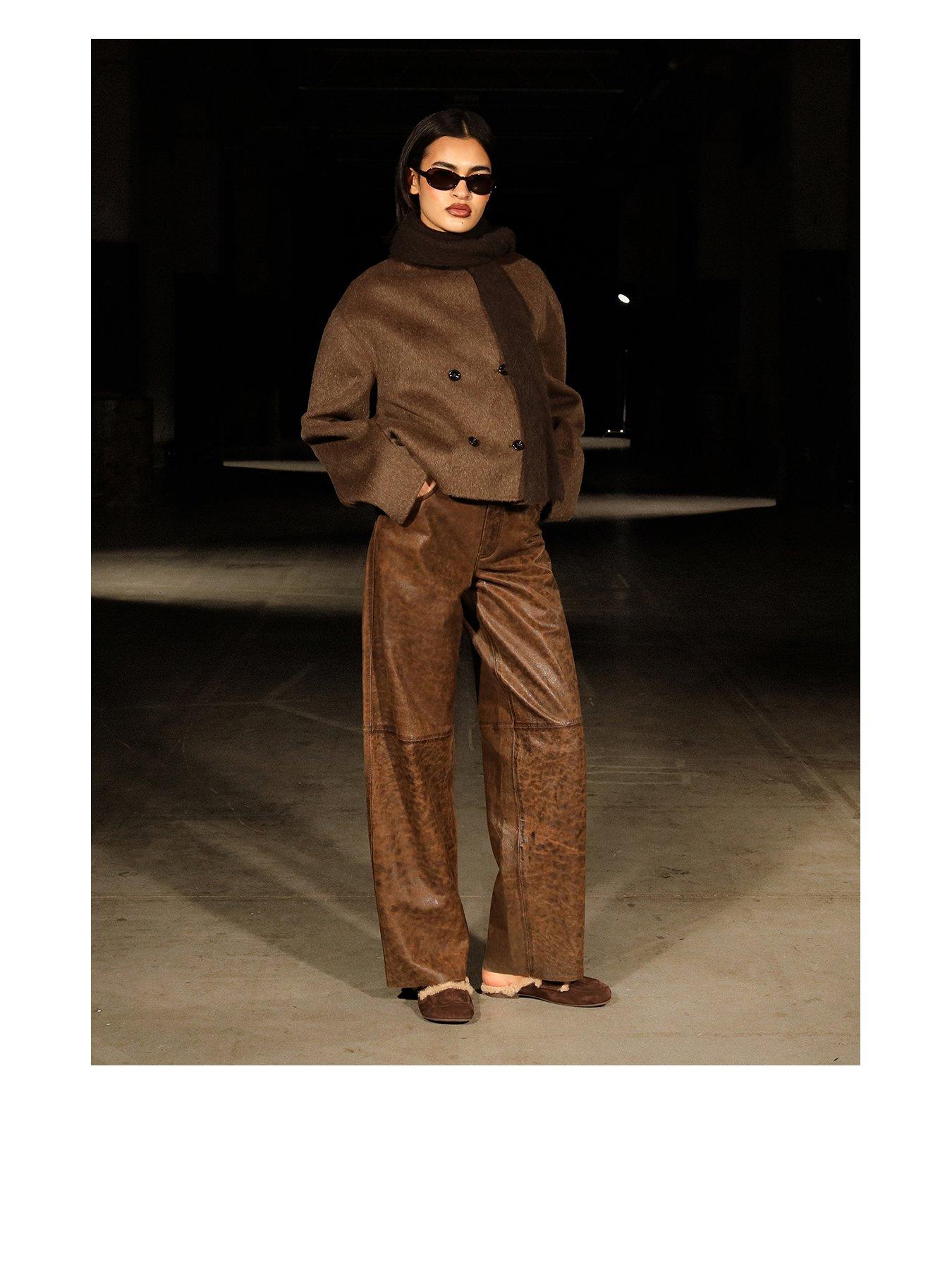 Image 1 of 7 of Bronx Jaxx-ie Fur Lined Mule - Brown