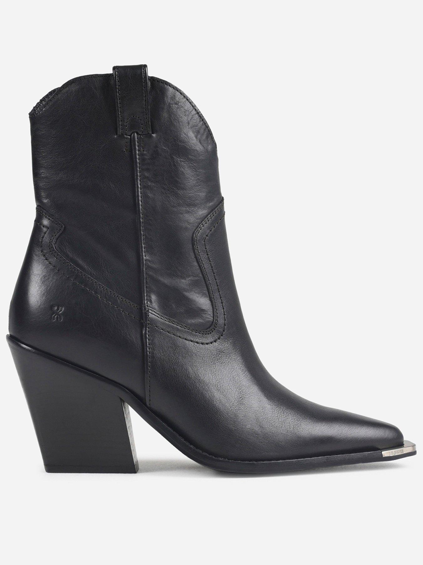 Bronx Kole Metal Toe Ankle Cowboy Boots - Black