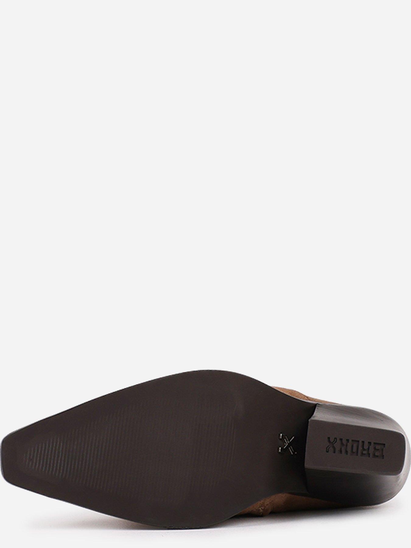 Image 5 of 7 of Bronx Kole Buckle Detail Suede Cowboy Boots - Brown