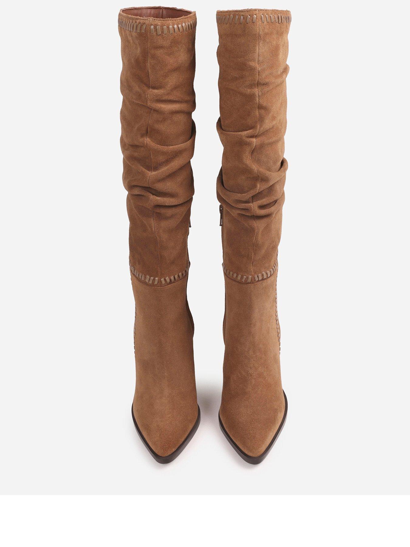 Image 2 of 7 of Bronx Americana Knee High Suede Slouch Boots - Brown