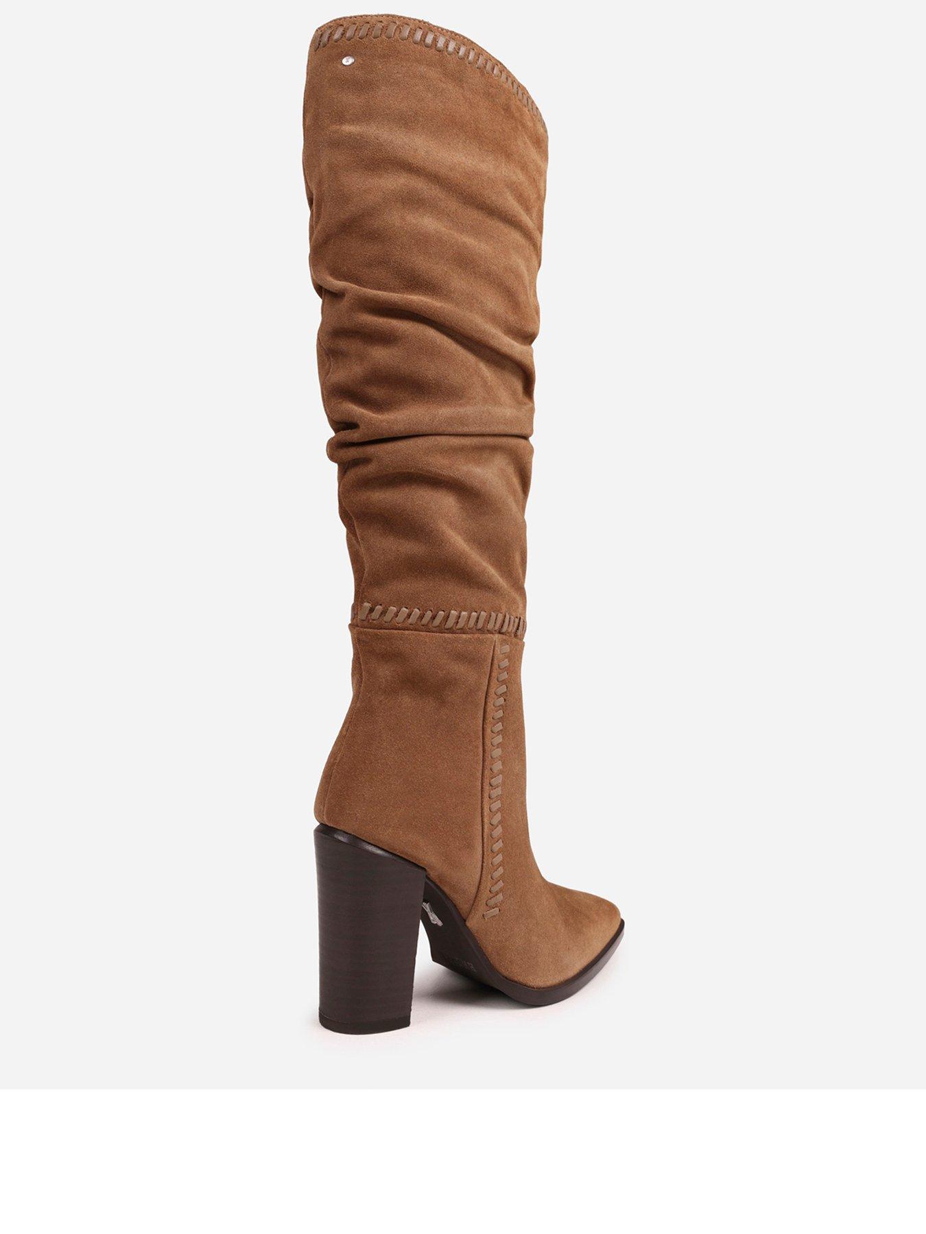 Image 3 of 7 of Bronx Americana Knee High Suede Slouch Boots - Brown