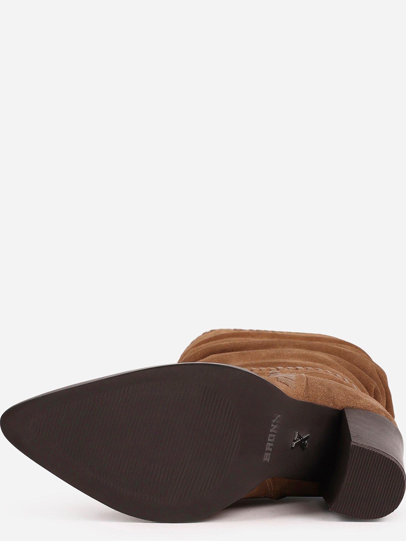 Image 5 of 7 of Bronx Americana Knee High Suede Slouch Boots - Brown