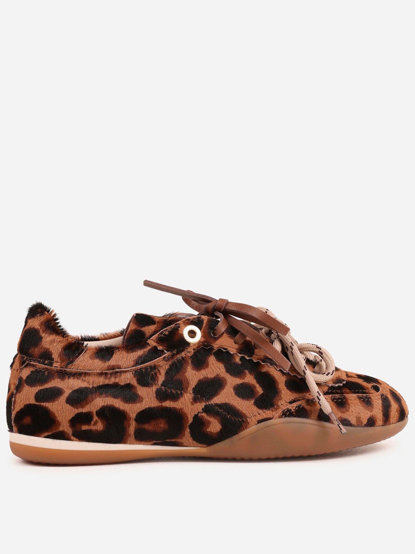 Image 1 of 7 of Bronx Park-err Leopard Print Pony Hair Low Profile Trainer