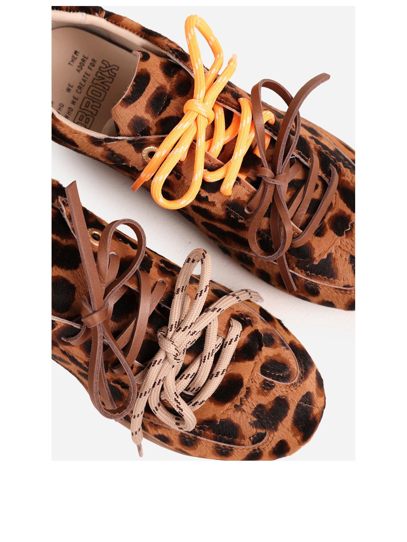 Image 2 of 7 of Bronx Park-err Leopard Print Pony Hair Low Profile Trainer
