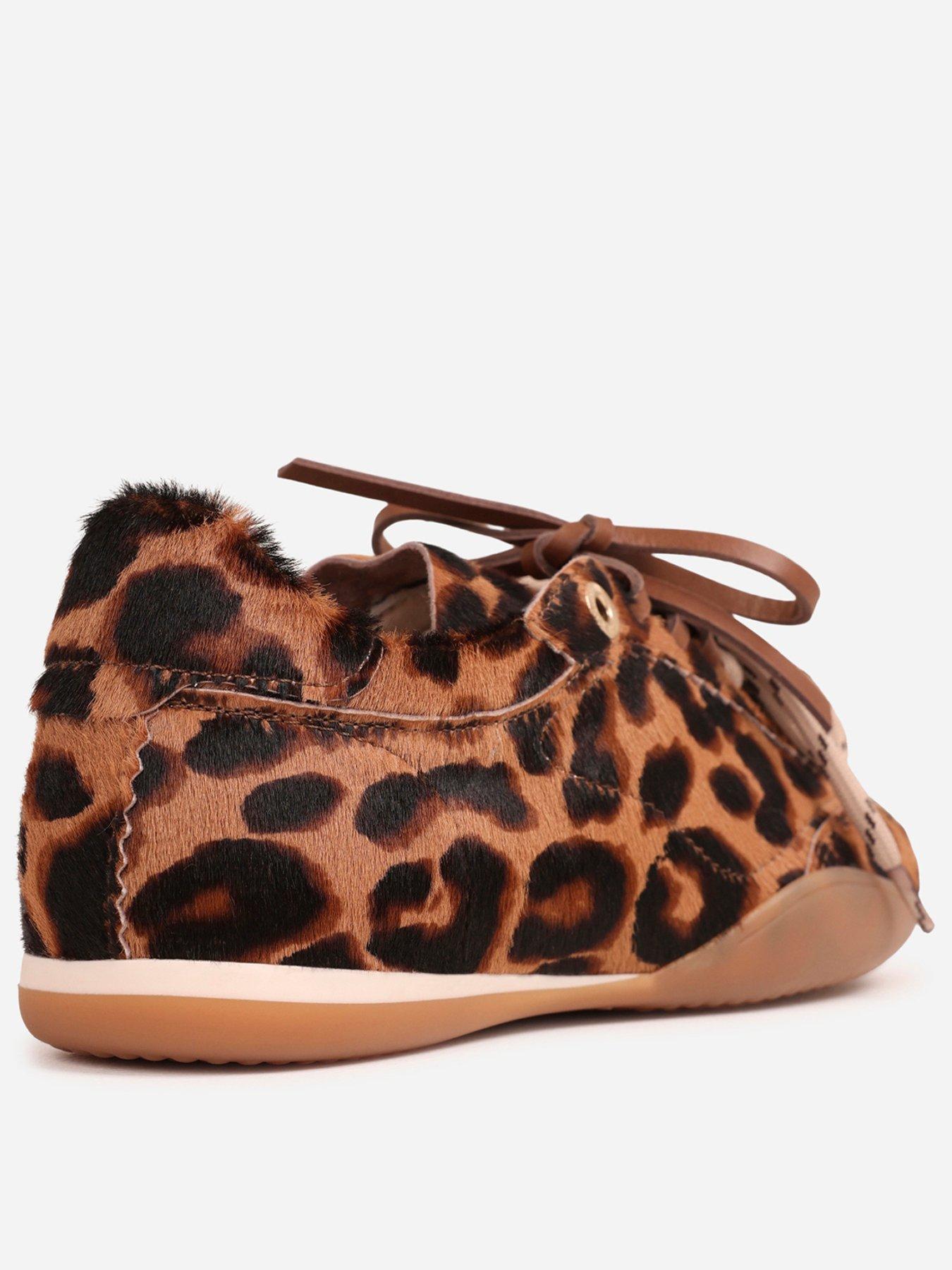 Image 3 of 7 of Bronx Park-err Leopard Print Pony Hair Low Profile Trainer