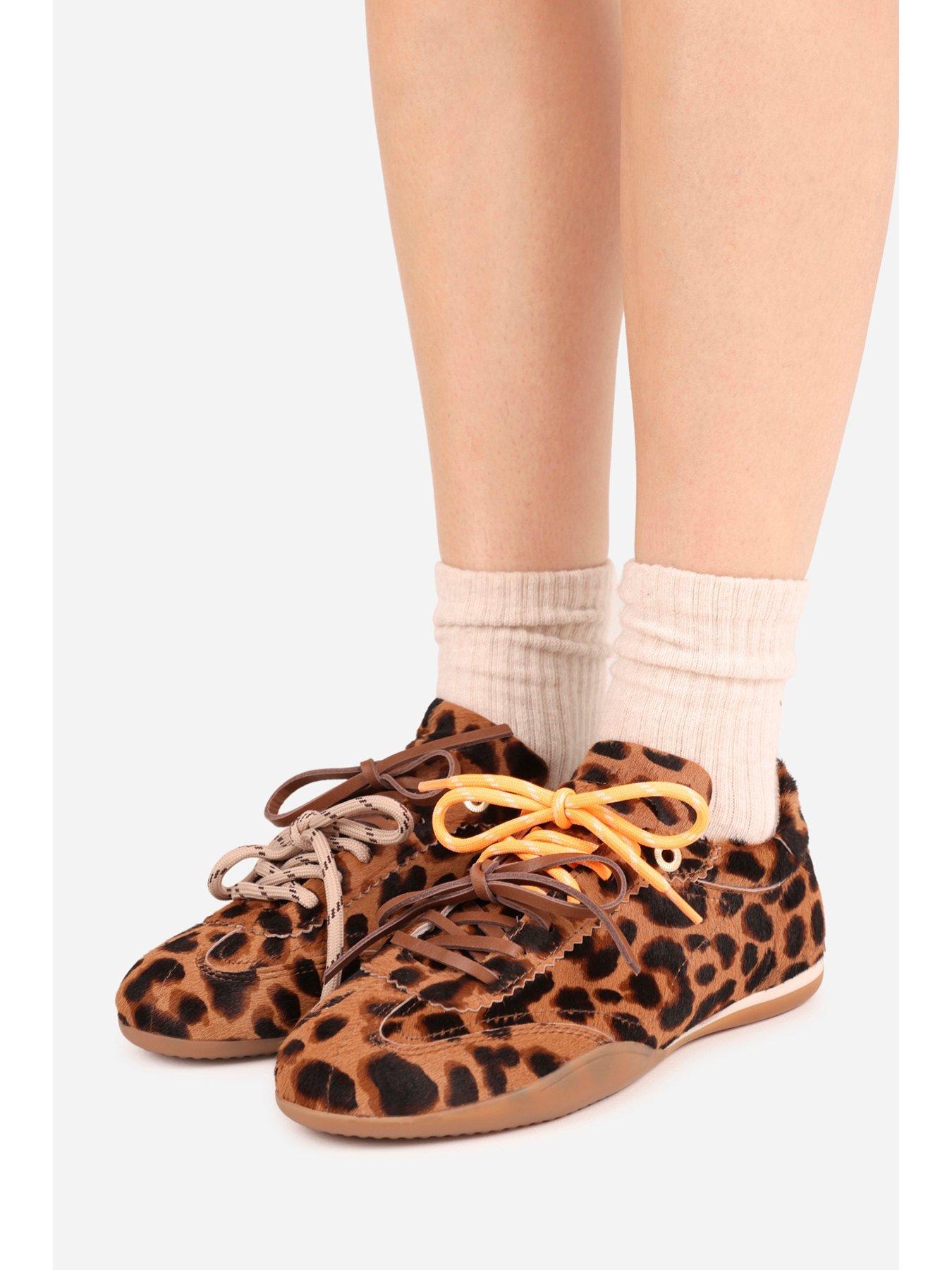 Image 7 of 7 of Bronx Park-err Leopard Print Pony Hair Low Profile Trainer