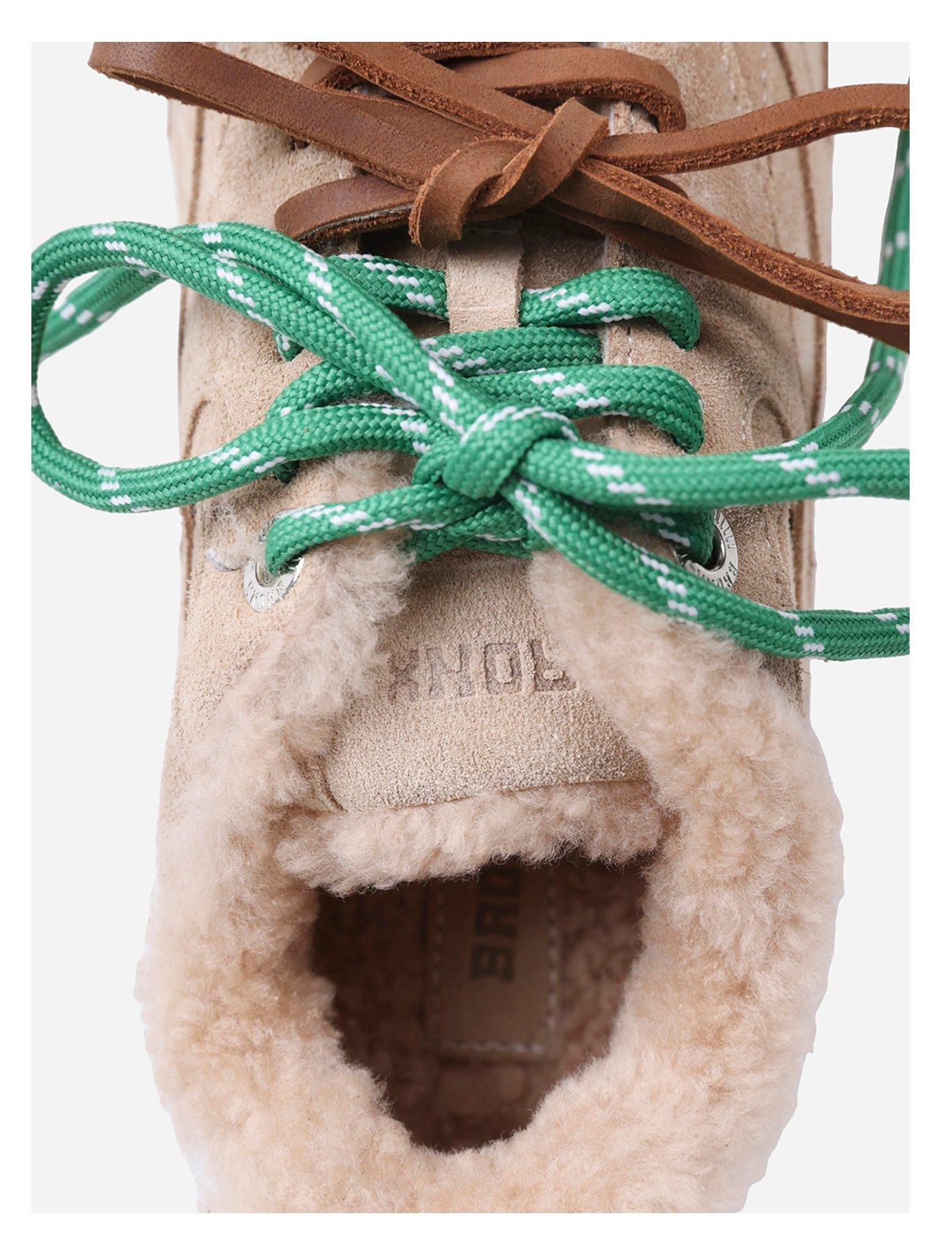 Image 4 of 6 of Bronx Myr-Aa Fur Lined Trainers with Contrast Laces - Beige