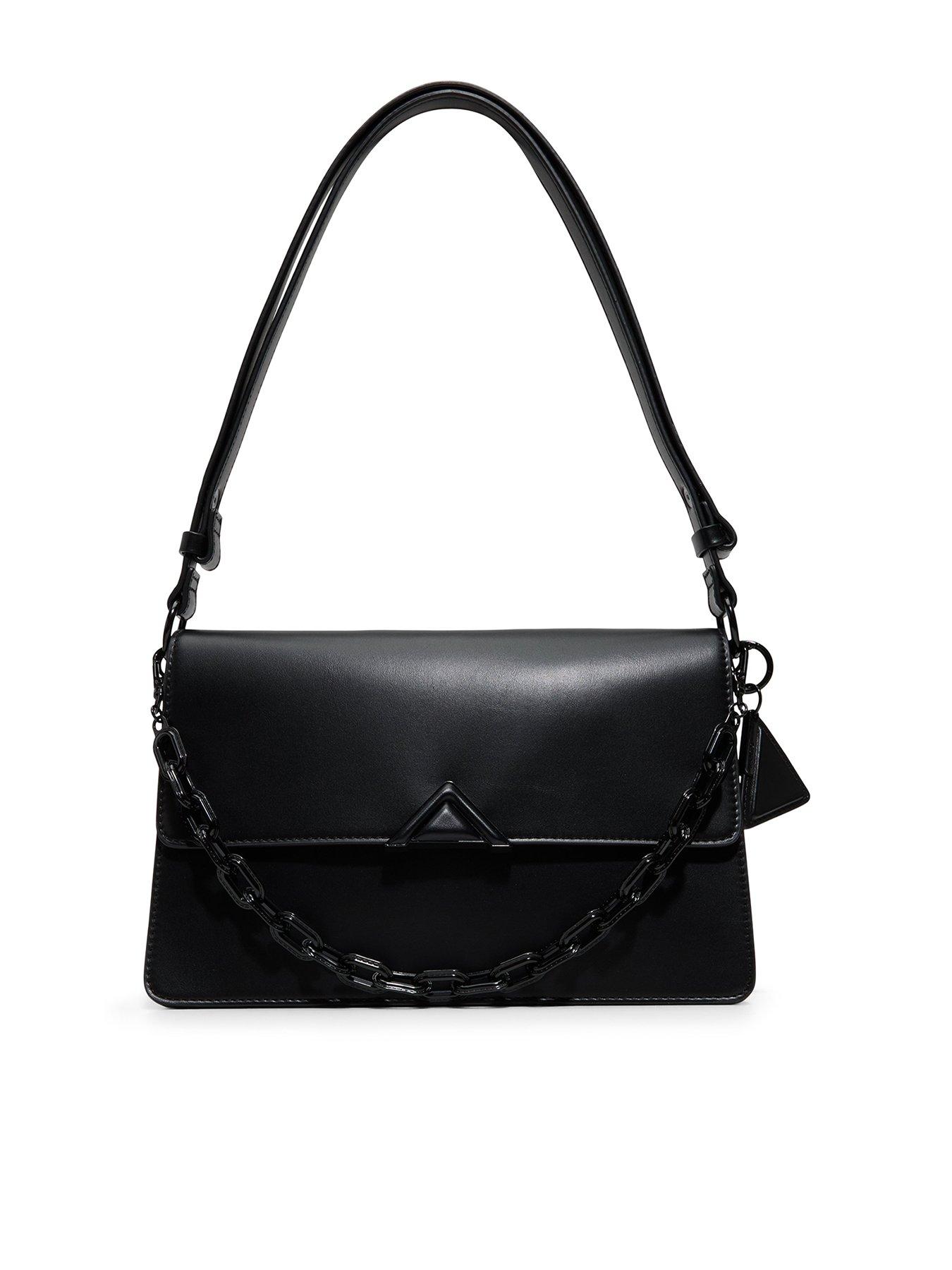 Image 1 of 4 of Aldo Flap Shoulder Bag with Chain - Black