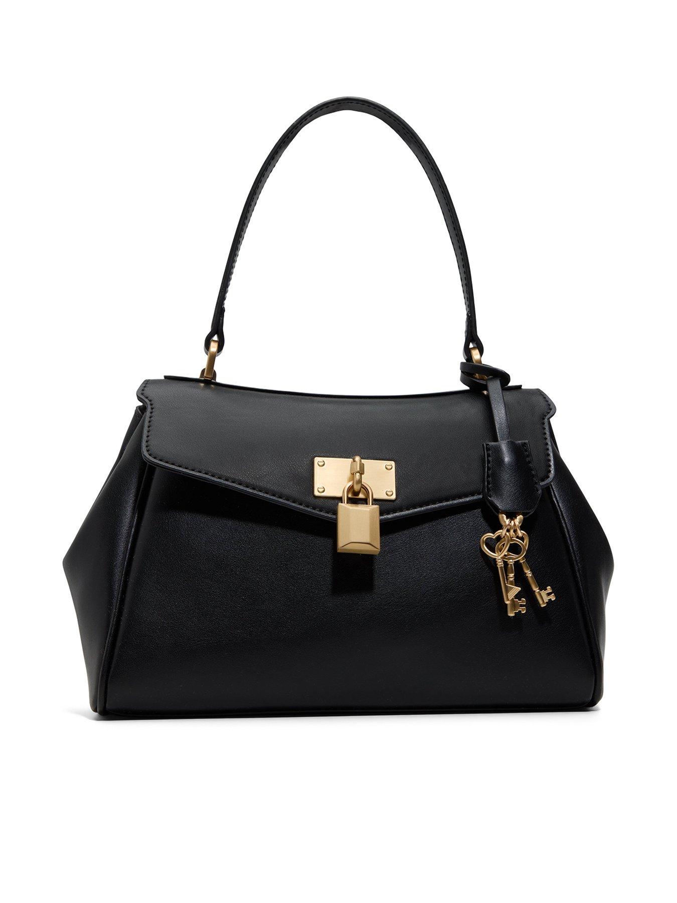 Aldo Padlock Detail Structured Shoulder Bag - Black