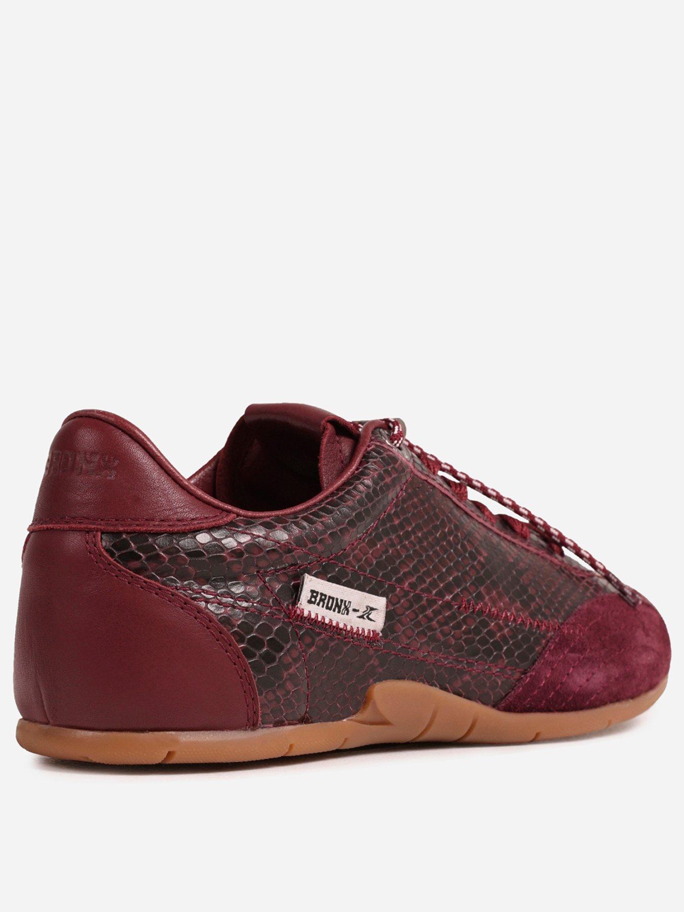 Image 3 of 7 of Bronx Myr-aa Snake Print Trainer - Burgrundy