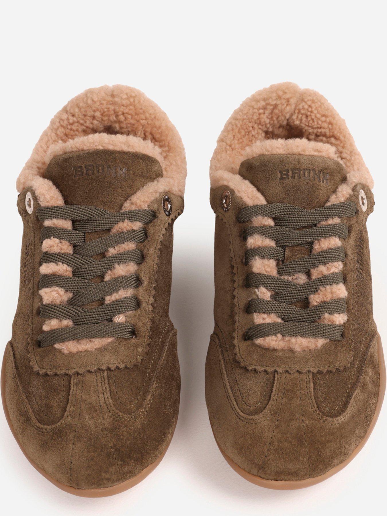 Image 4 of 7 of Bronx Park-Err Gum Sole Fur Trainers - Brown