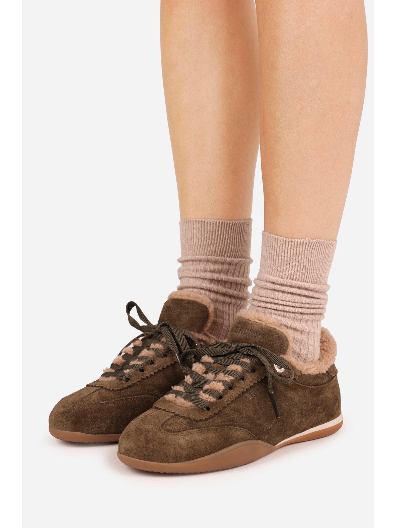 Image 7 of 7 of Bronx Park-Err Gum Sole Fur Trainers - Brown