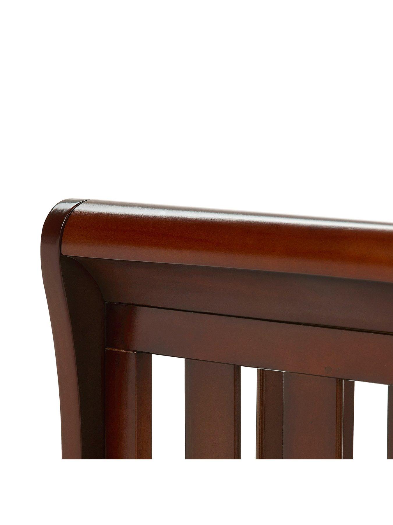 Image 6 of 7 of Babymore Eva Sleigh Cot Bed Dropside with Drawer - Brown