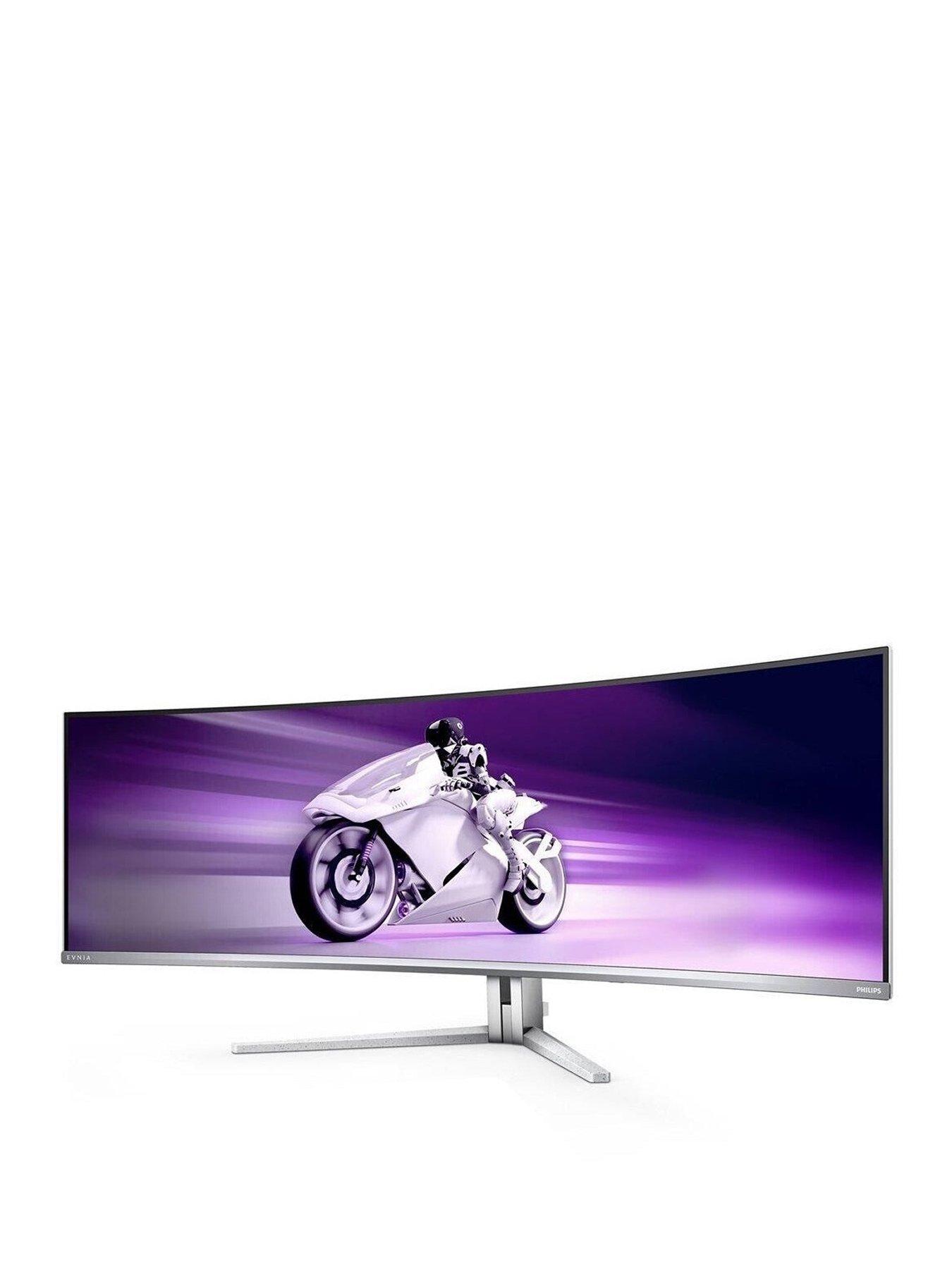 Image 1 of 7 of Philips Evnia 8000 49M2C8900L/00 Widescreen Curved Gaming Monitor - 49in, Dual QHD, QD-OLED, 144Hz, White