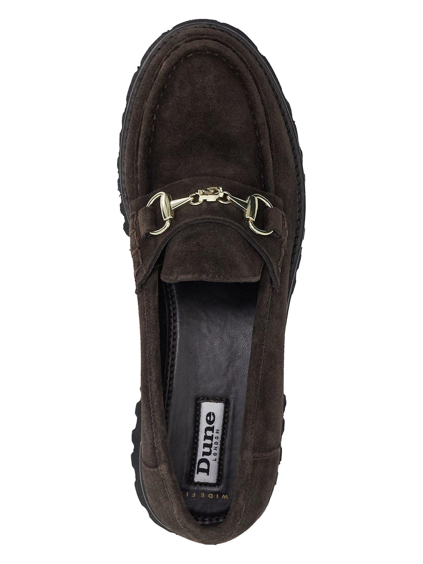 Image 4 of 6 of Dune London Wide Fit Grissini Chunky Suede Loafer - Brown