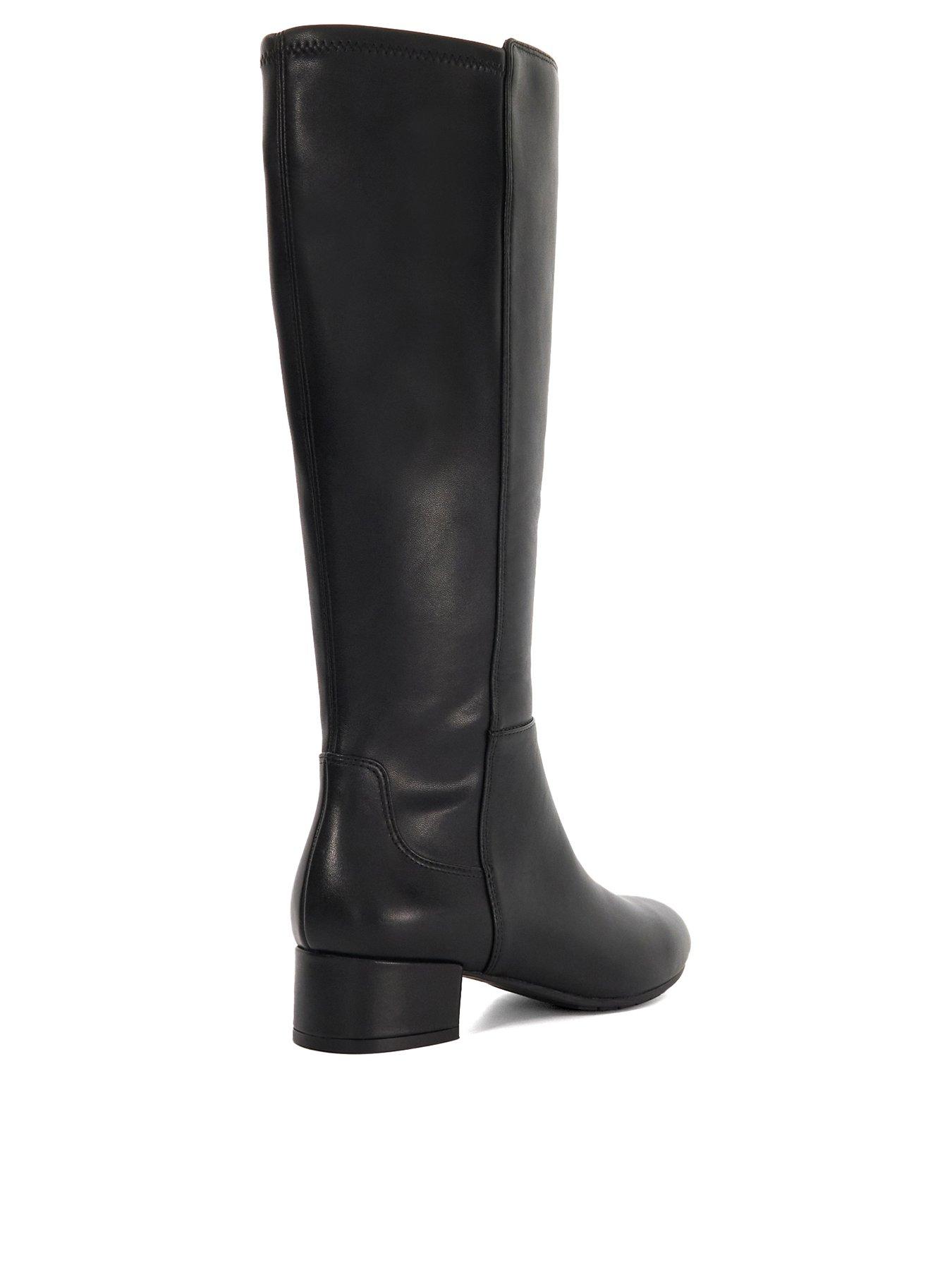 Image 3 of 6 of Dune London Womens Wide Fit Stretch Knee High Boots - Black