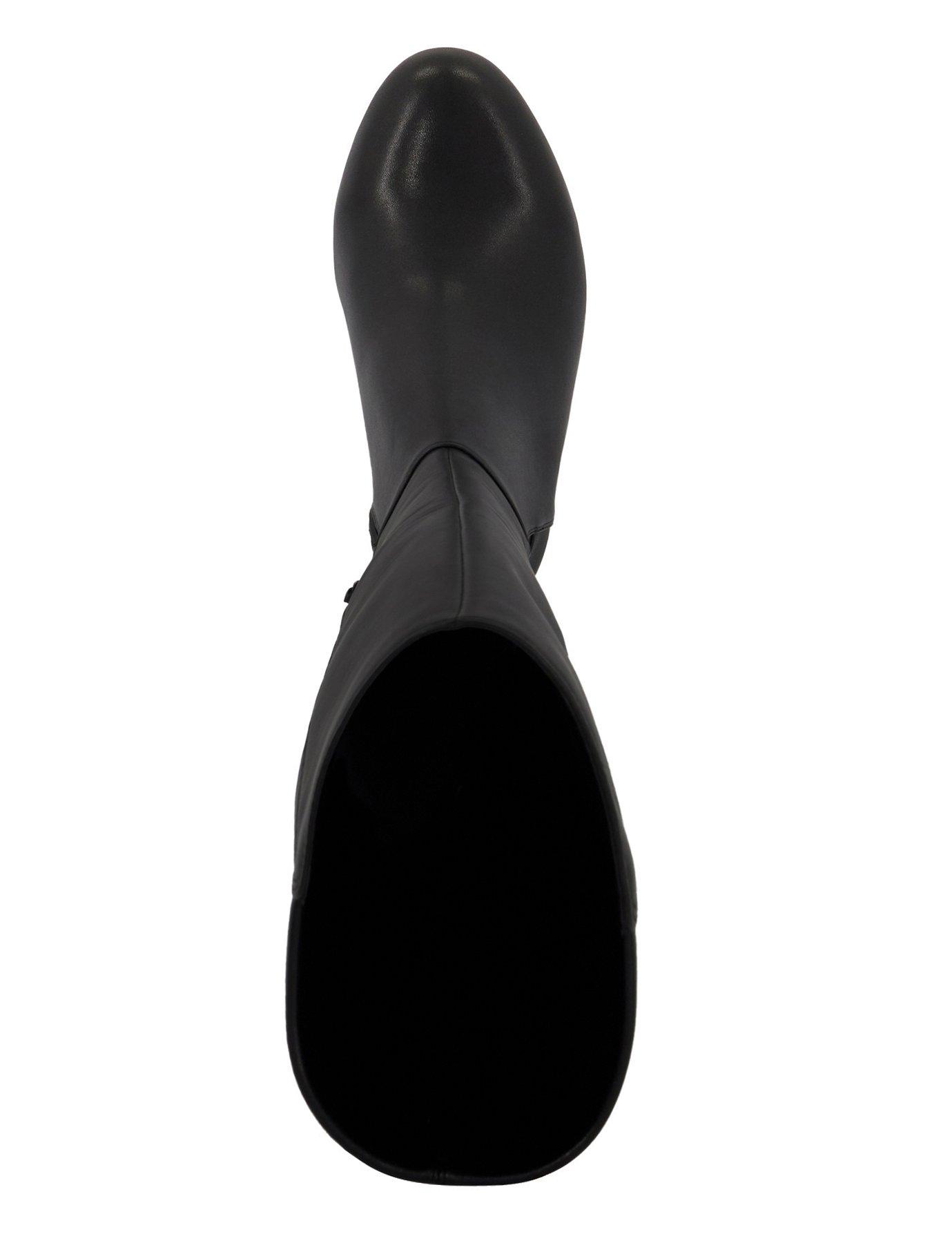 Image 4 of 6 of Dune London Womens Wide Fit Stretch Knee High Boots - Black