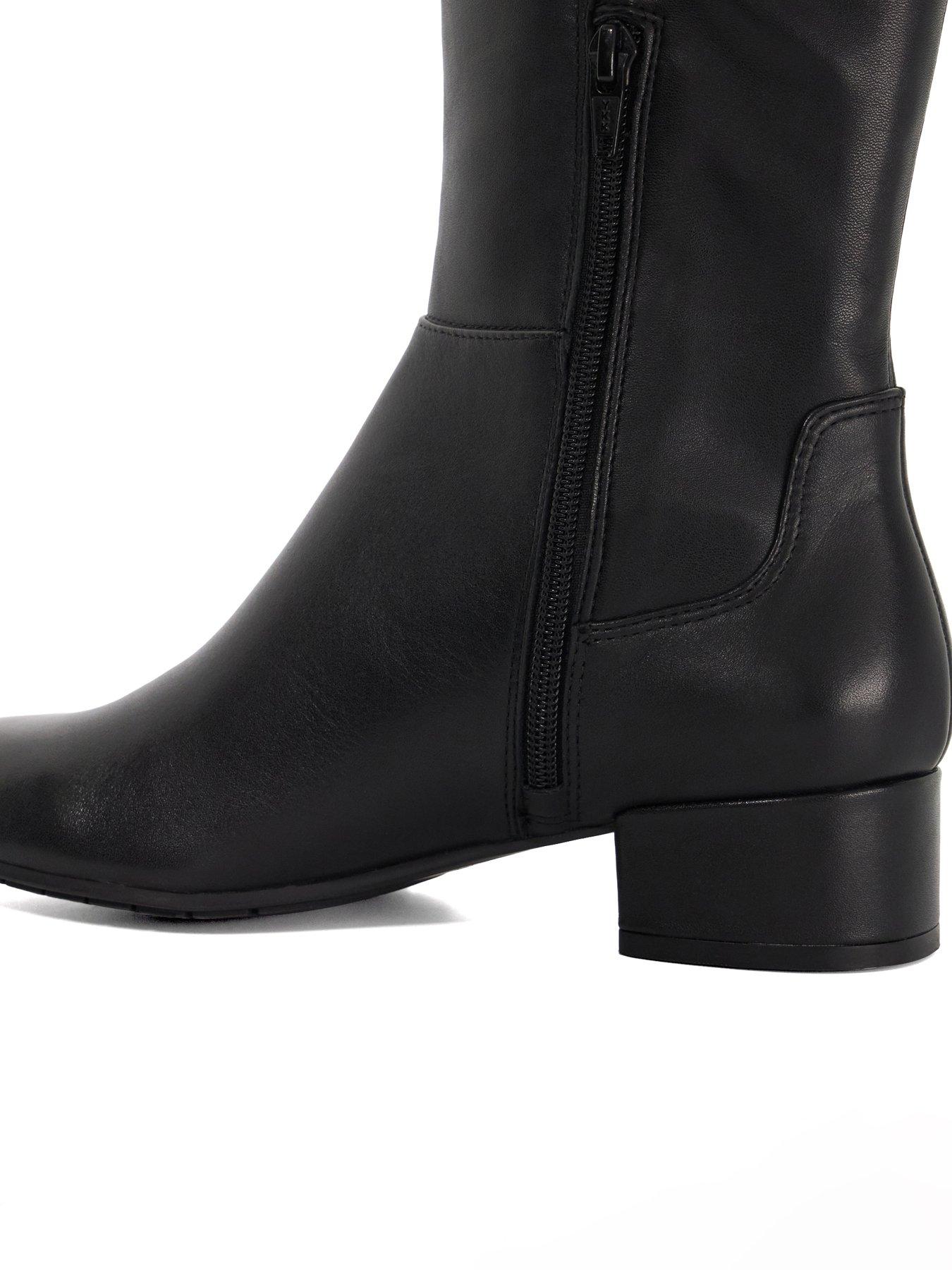 Image 5 of 6 of Dune London Womens Wide Fit Stretch Knee High Boots - Black