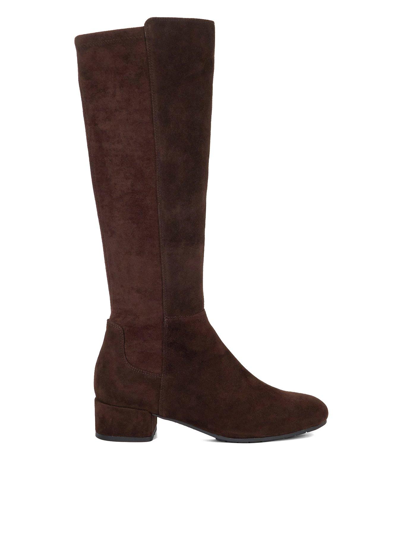 Image 1 of 6 of Dune London Tayla Knee High Boots - Brown