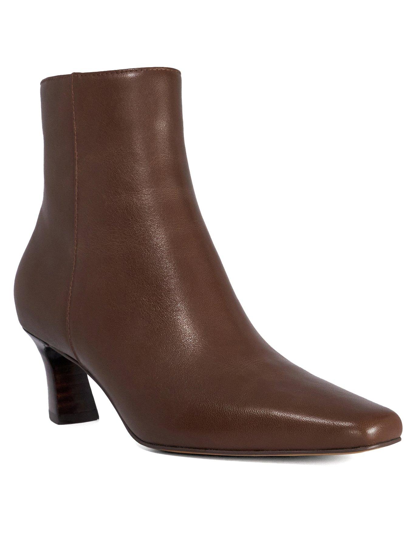 Image 2 of 5 of Dune London Overly Heeled Ankle Boots - Brown