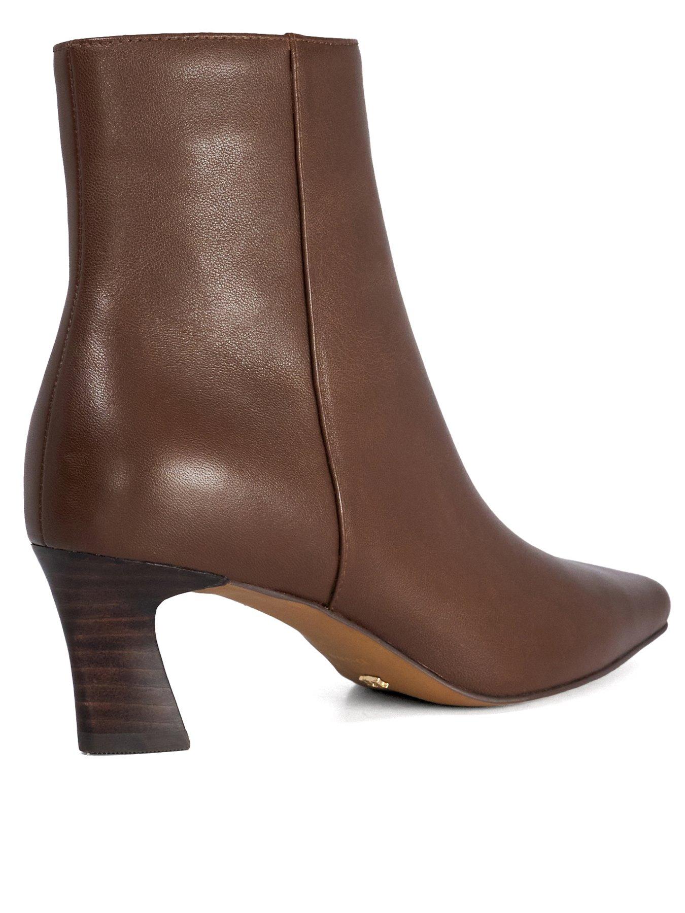 Image 3 of 5 of Dune London Overly Heeled Ankle Boots - Brown