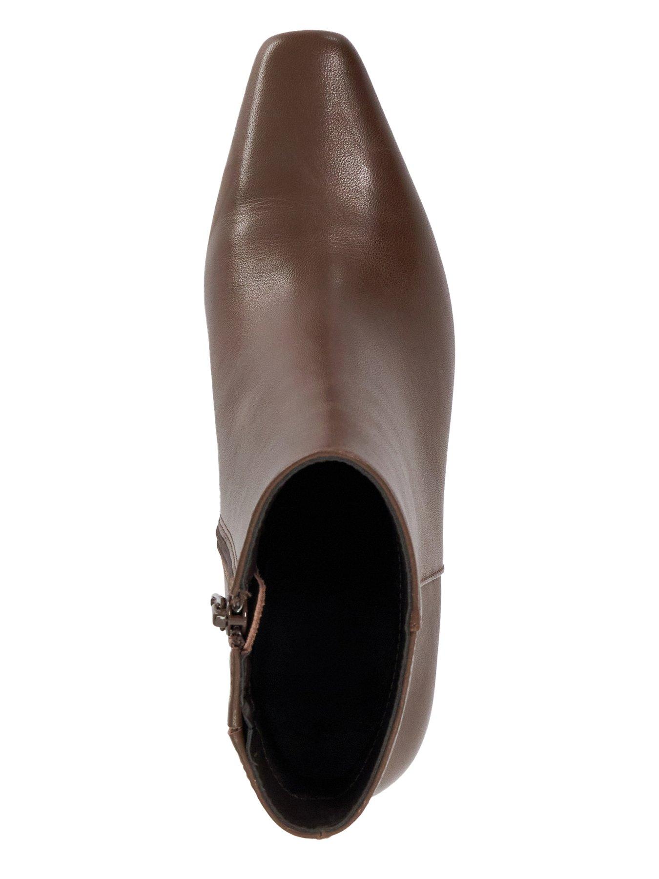 Image 4 of 5 of Dune London Overly Heeled Ankle Boots - Brown
