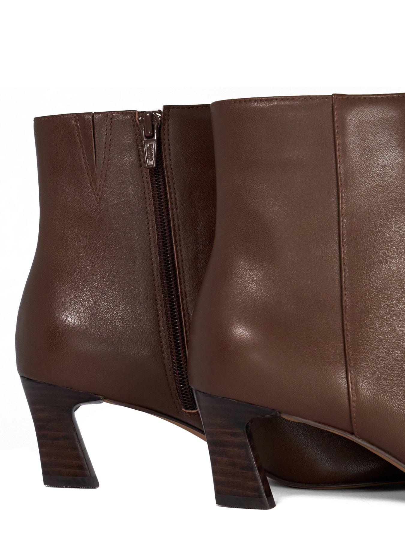 Image 5 of 5 of Dune London Overly Heeled Ankle Boots - Brown