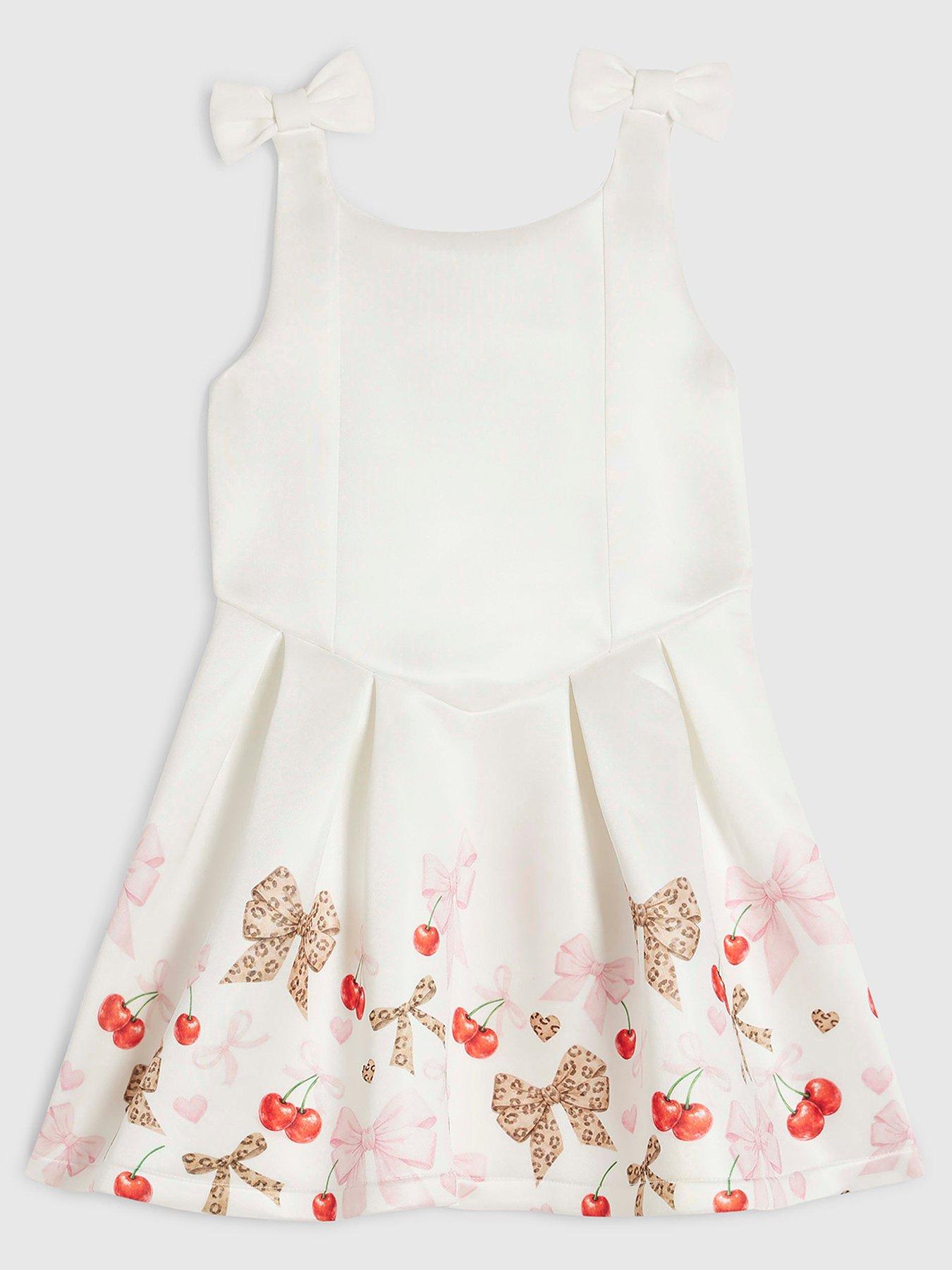 River Island Mini Mini Girls Cherry Print Dress - White in Pink