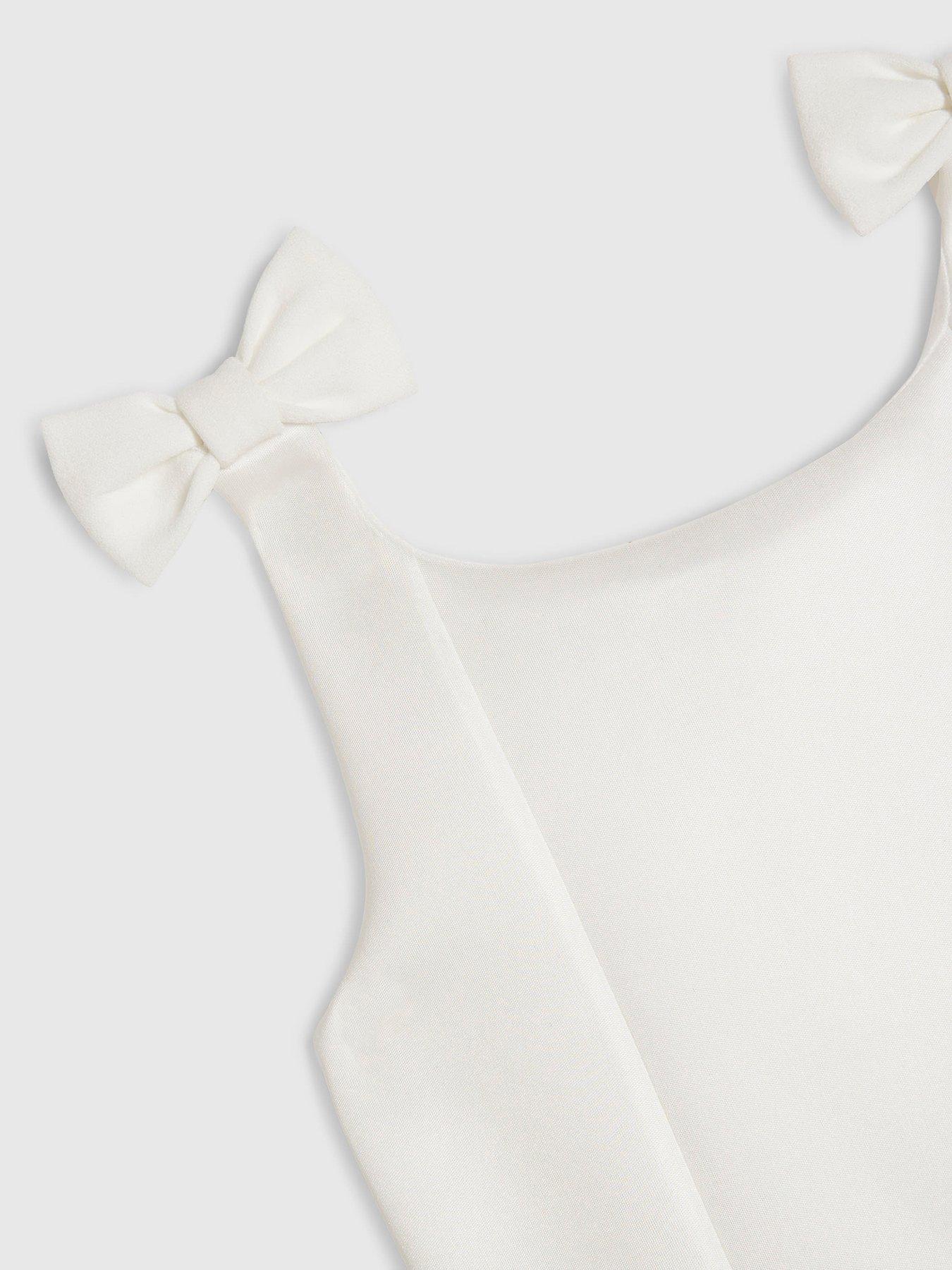 Image 3 of 4 of River Island Mini Mini Girls Cherry Print Dress - White