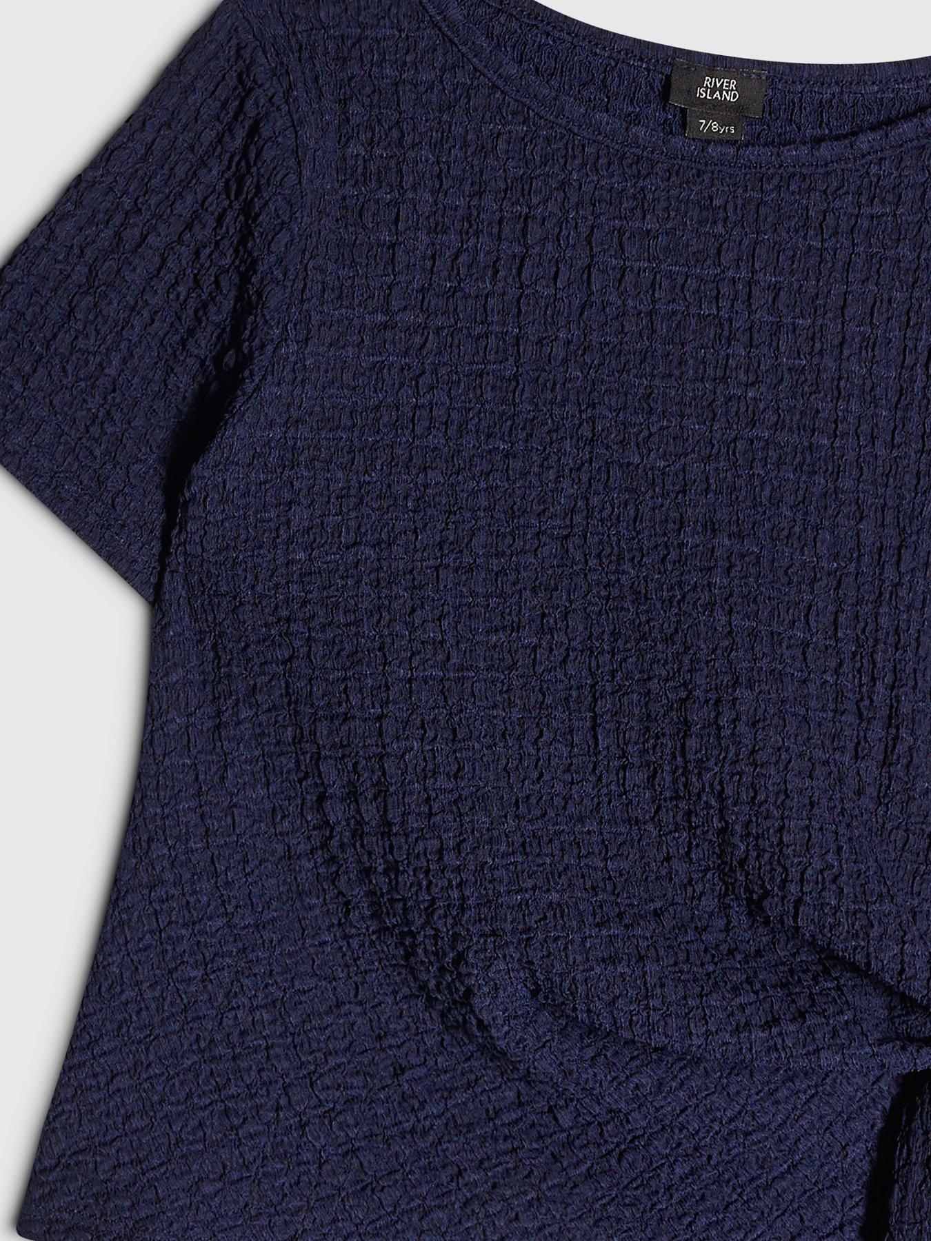 Image 5 of 5 of River Island Girls T-Shirt And Trousers Set - Navy
