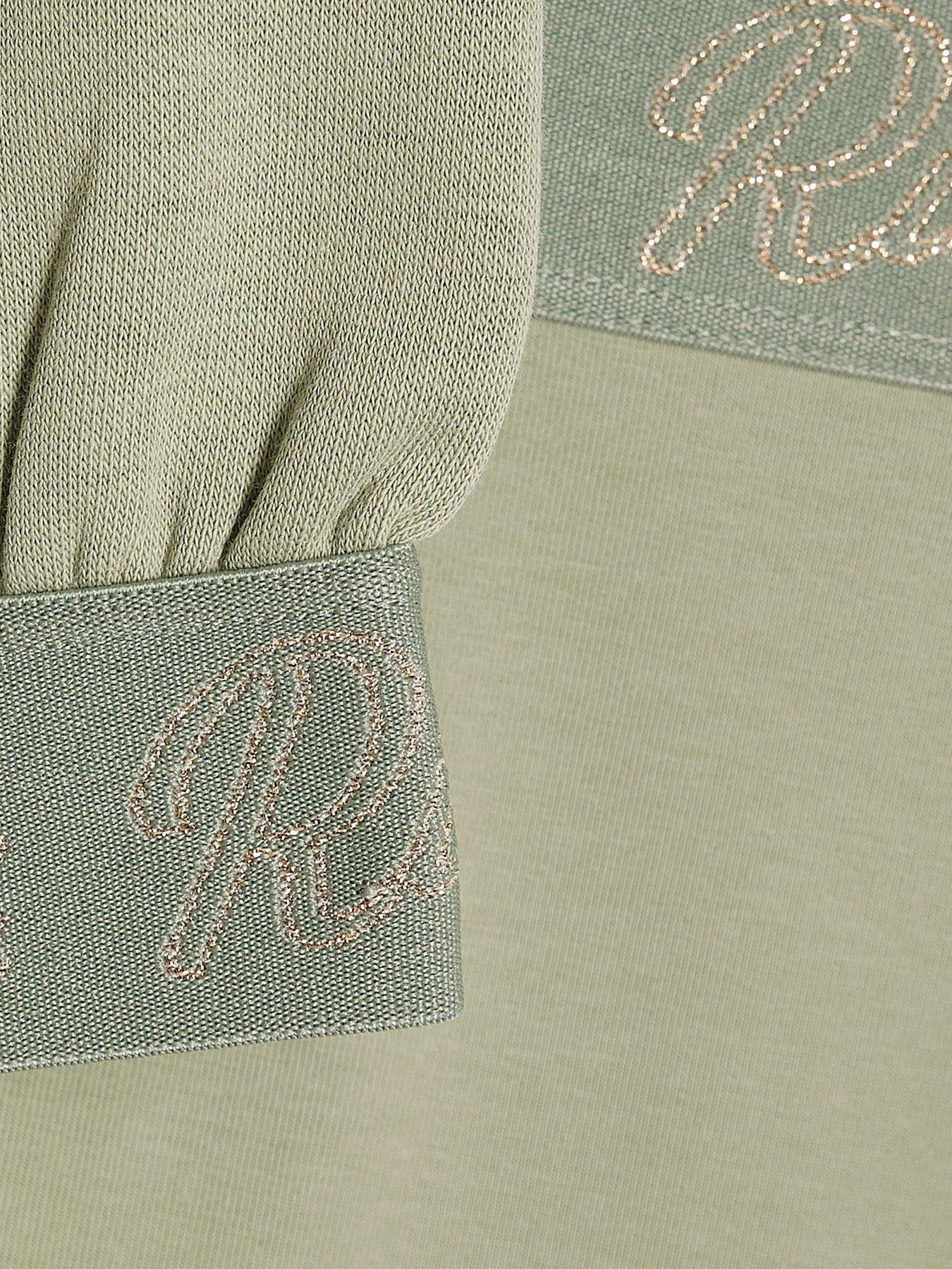 Image 5 of 5 of River Island Girls RI Split Back Sweatshirt Set - Khaki