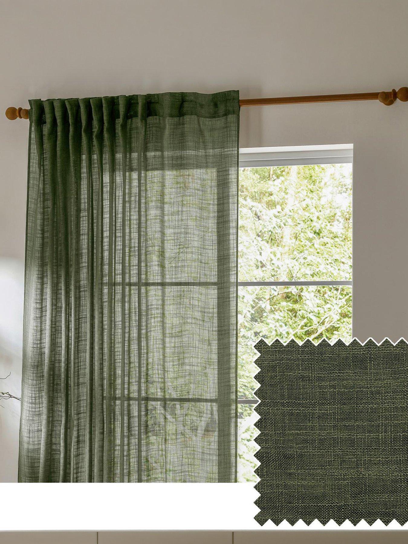 Image 6 of 7 of Yard Cirrus Tab Top Sheer Curtain Panel Forest