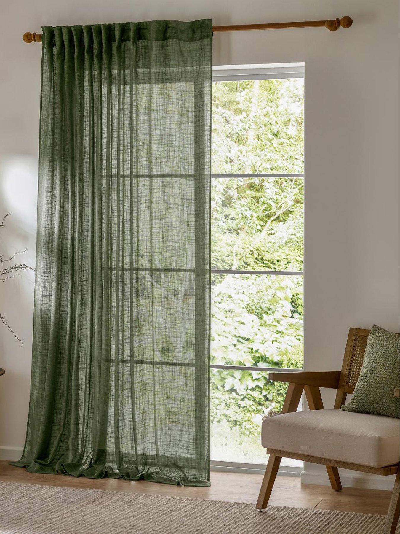 Image 7 of 7 of Yard Cirrus Tab Top Sheer Curtain Panel Forest
