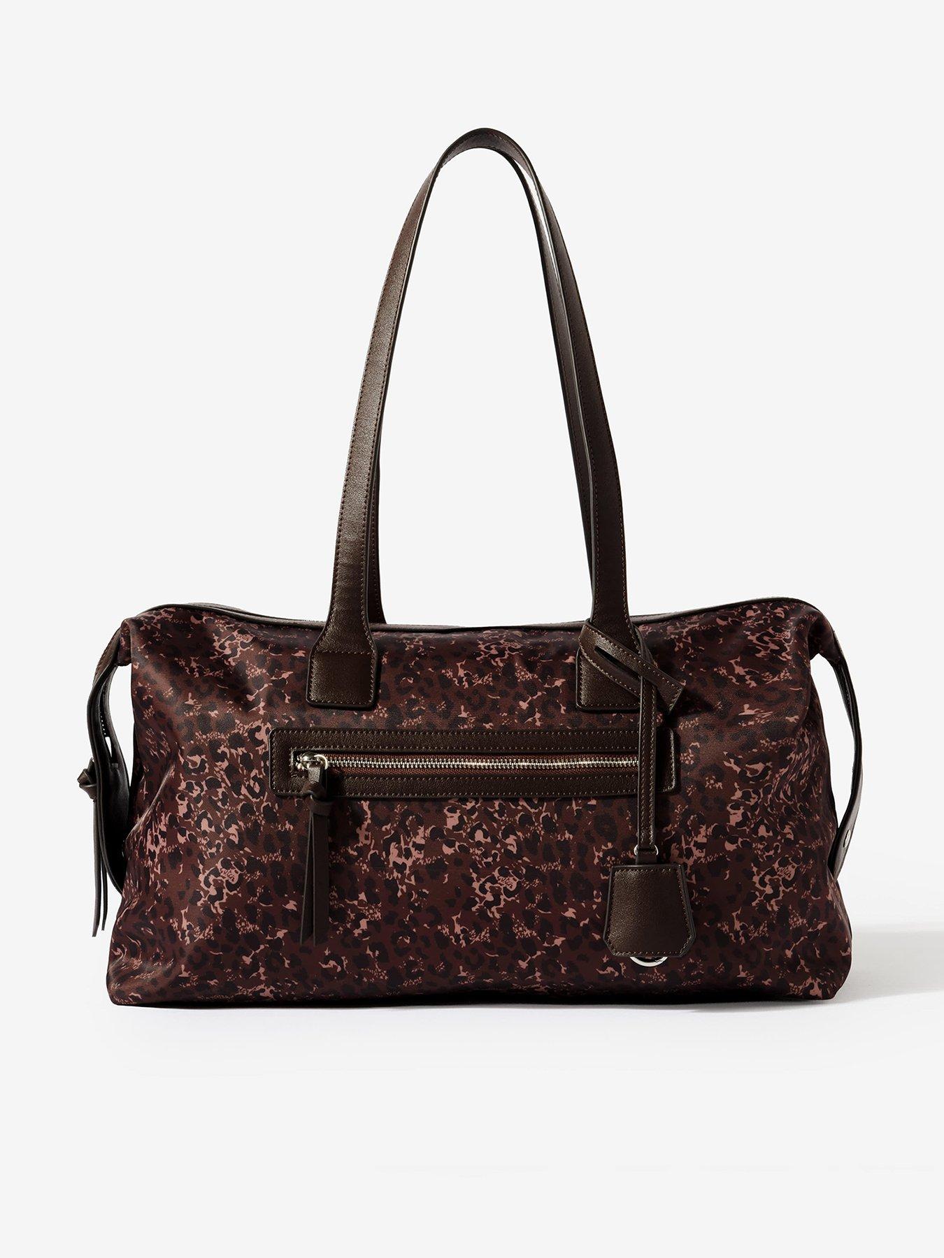 Image 1 of 4 of Mint Velvet Gina Leopard Weekender Bag - Brown