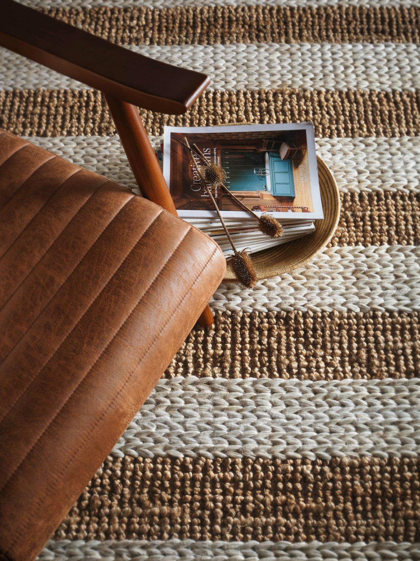 Image 4 of 5 of The Very Collection Bondi Jute Stripe Rug