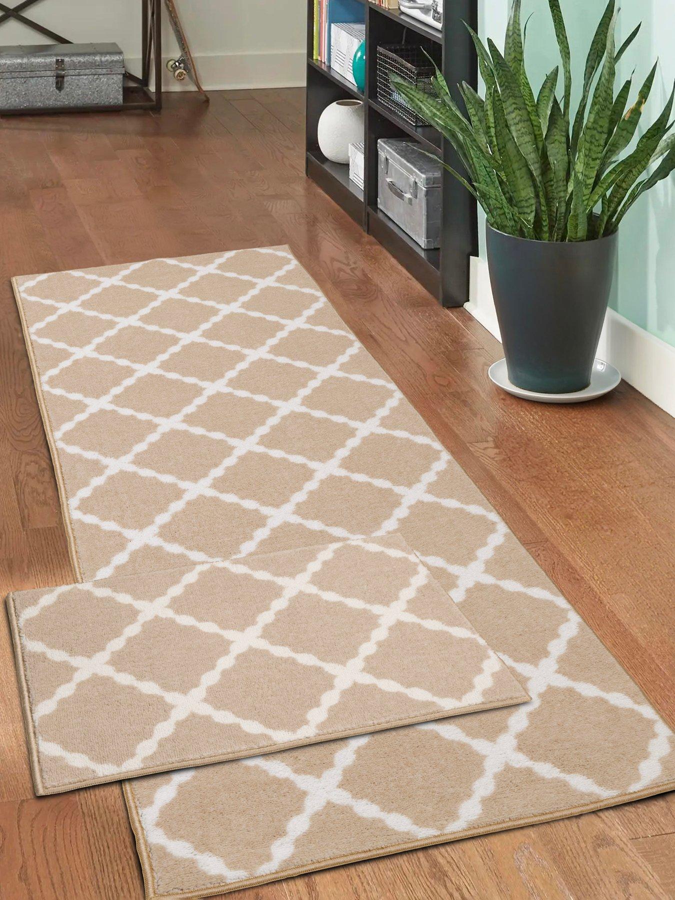 The Very Collection The Very Collection Deco Trelis Runner And Dooor Mat Set
