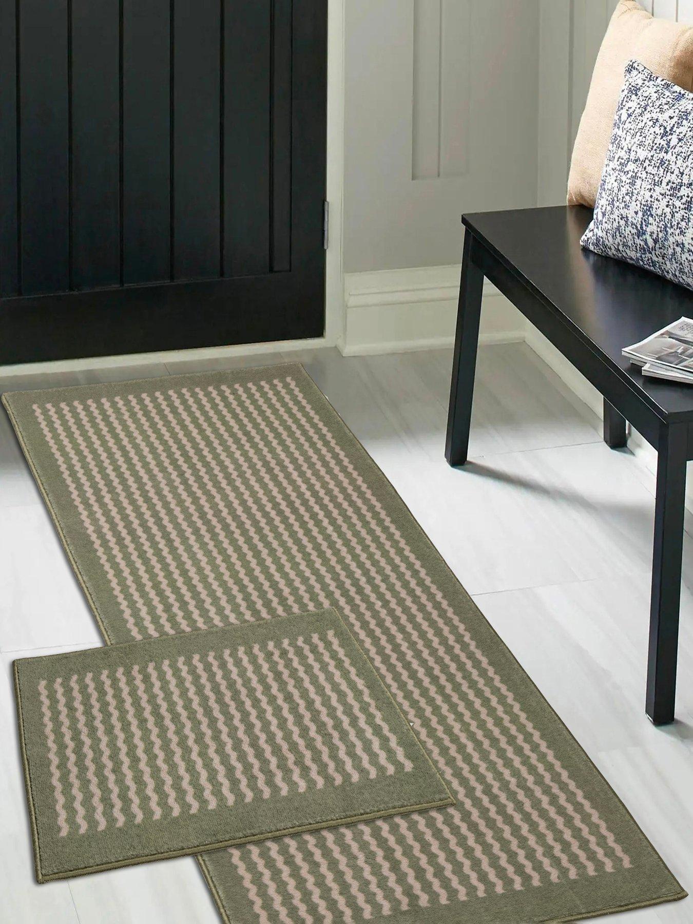 The Very Collection Deco Border Zig-Zag Runner And Dooor Mat Set