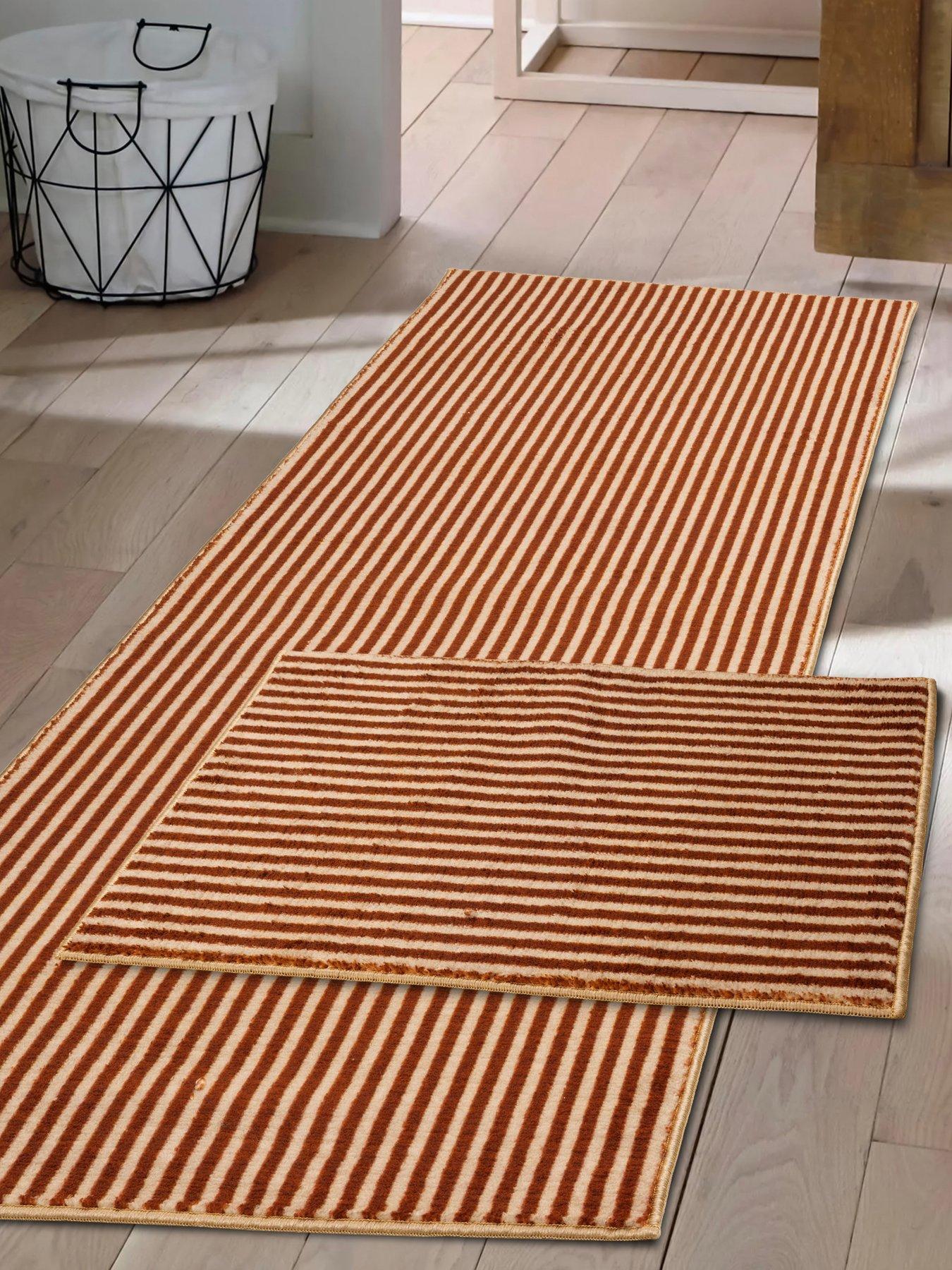 Image 1 of 4 of The Very Collection Deco Stripe Runner And Dooor Mat Set