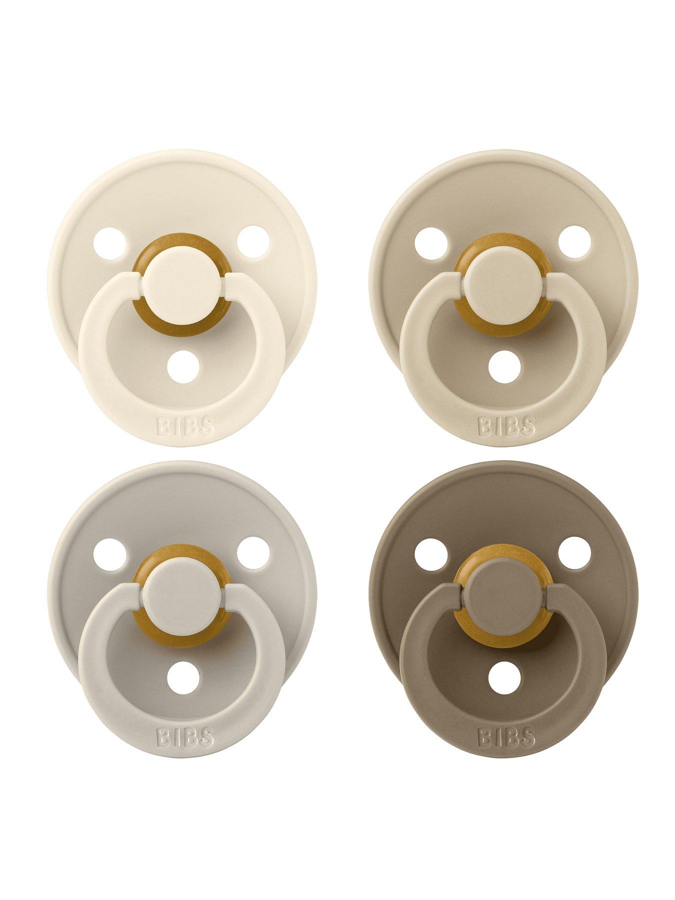 BIBS BIBS Pacifier Colour 4 PACK Latex Size 2 Ivory/Sand/Vanilla/Dark Oak